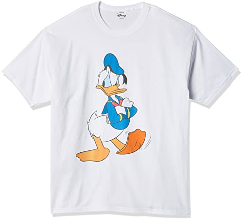 Disney Herren Klassischer Mickey Traditionell Donald T-shirt, Weiß, S von Disney