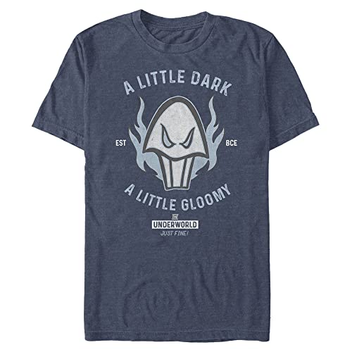 Disney Herren Villains Just Fine in The Underworld T-shirt, Heather Navy, L von Disney