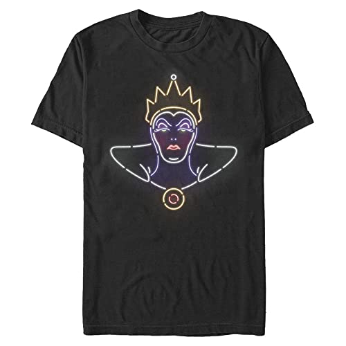 Disney Herren Villains Neonfarbenes T-shirt der Bösen Königin, Schwarz, S von Disney