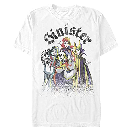 Disney Herren Villains Villain T-shirt mit Rundhalsausschnitt, Weiß, XXL von Disney
