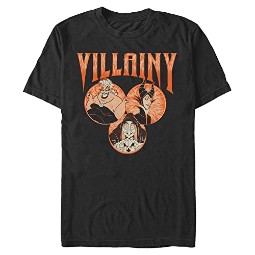 Disney Herren Villains Villainy T-shirt mit Eingekreist, Schwarz, XL von Disney