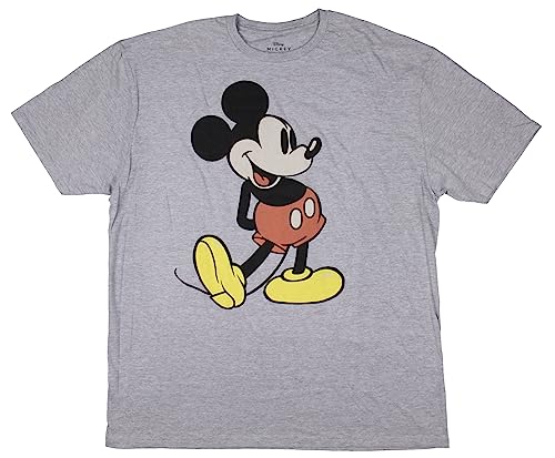 Disney Herren Vintage Classic Mickey Mouse T-Shirt, Charcoal Snow Heather, 3X-Groß von Disney