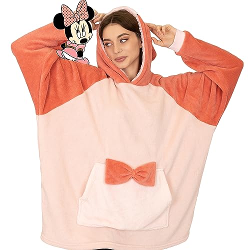 Disney Hoodie Damen Oversized Stitch Hoodie Übergroßer Flauschiger Kapuzenpullover - Lilo und Stitch Design Hoody Damen Oversize Pullover (Minnie Mouse) von Disney