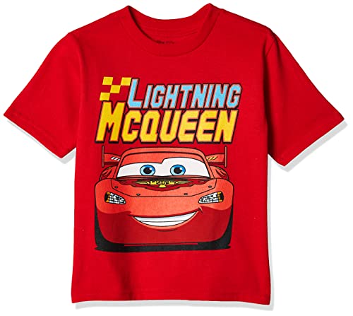 Disney Jungen Cars Lightning McQueen T-Shirt, McQueen Red, 4 Jahre von Disney