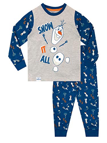 Disney Jungen Frozen Schlafanzug Olaf Blau 134 von Disney