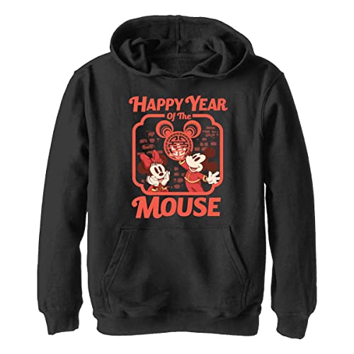 Disney Jungen Happy Mouse Year Hoodie, Schwarz, M von Disney