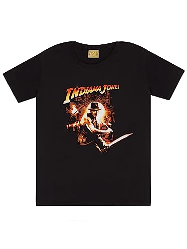 Disney Jungen Indiana Jones T-Shirt | Film-T-Shirts für Jungen | Kinder Indiana Jones T-Shirt Schwarz | Offizielle Indiana Jones Ware | 128 von Disney