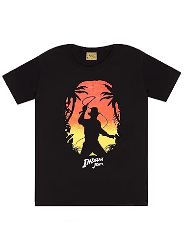 Disney Jungen Indiana Jones T-Shirt | Film-T-Shirts für Jungen | Kinder Indiana Jones T-Shirt Schwarz | Offizielle Indiana Jones Ware | 128 von Disney