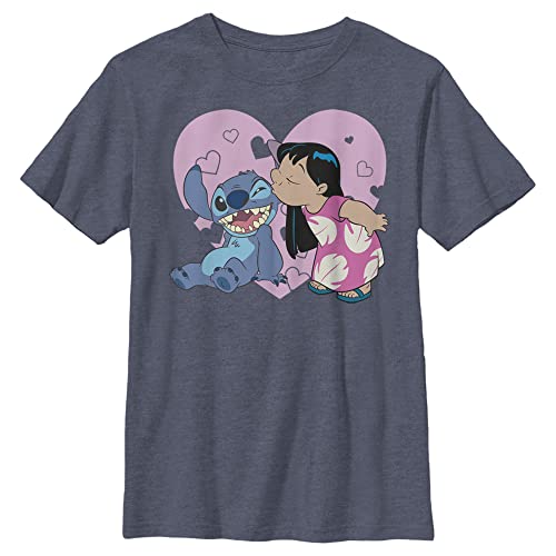 Disney Jungen Lilo And Valentines Kisses T-Shirt, M von Disney