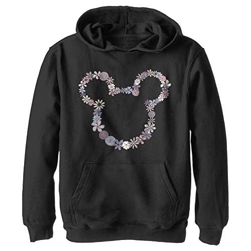 Disney Jungen Mickey Flowers Hoodie, Schwarz, M von Disney