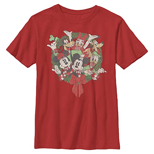 Disney Jungen Mickey Friends Wreath T-Shirt, L von Disney