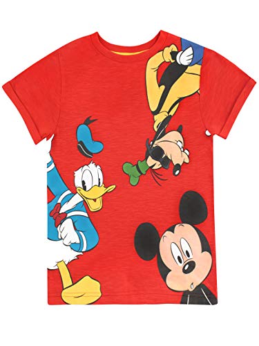 Disney Jungen T-Shirt Mickey Mouse Goofy Donald Duck Rot 110 von Disney