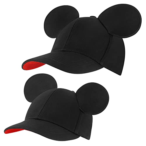 Disney Jungen Mickey Mouse Ears Hat, Set of 2 for Daddy Me, Matching Adult and Little Boy Baseball Caps Baseballkappe, schwarz, 4-8 Jahre von Disney