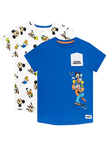 Disney Jungen Mickey Mouse T-Shirt Packung mit 2 Stück Mehrfarbig 104 von Disney