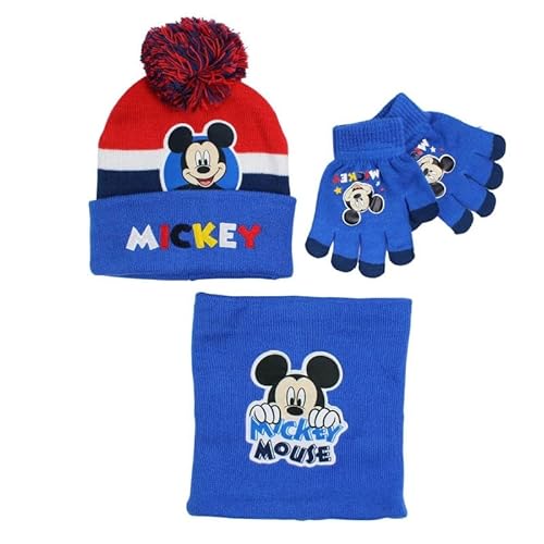 Disney Jungen Mütze, Snood Micky Maus, blau, One Size von Disney