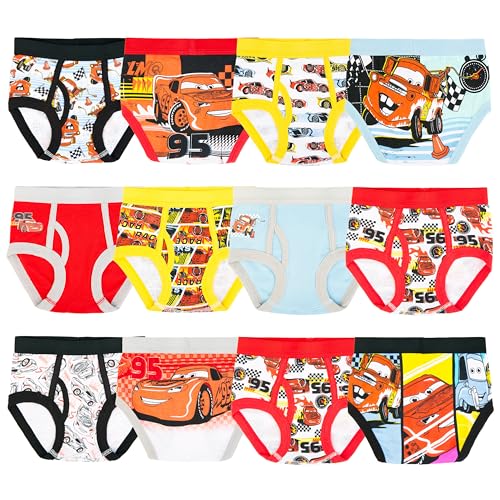 Disney Jungen Pixar Exclusive 12pk Unboxing of Briefs for Potty Training Fun with Success Chart & Stickers 2/3t-5t Slip, 12er-Pack Cars Slips, 2-3 Jahre von Disney