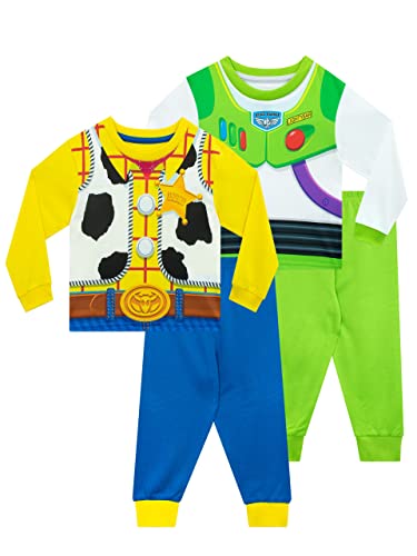 Disney Schlafanzug Jungen | Buzz Lightyear & Woody Pyjama Set | 2er Pack Toy Story Schlafanzüge Für Kinder Mehrfarbig 122 von Disney