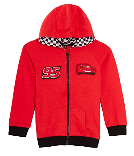 Disney Kapuzenjacke aus 100% Baumwolle mit Blitz-Reißverschluss für Jungen 3-4 Jahre Rot von Disney