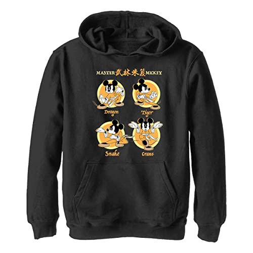 Disney Kids Classic Mickey KUNG FU Four UP Youth Pullover Hoodie, Black, Large von Disney