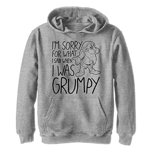 Disney Kids Princesses I was Grumpy Youth Pullover Hoodie, Athletic Heather, Medium von Disney