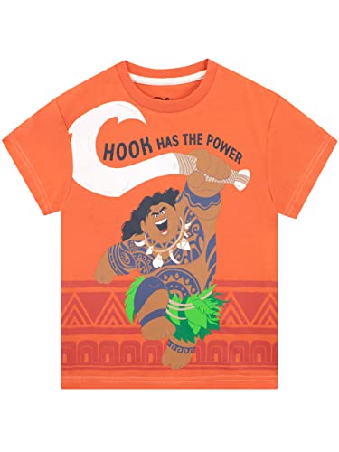 Disney Kinder Moana T-Shirt Maui Kurzarm T-Shirt für Jungen oder Mädchen Orange 122 von Disney