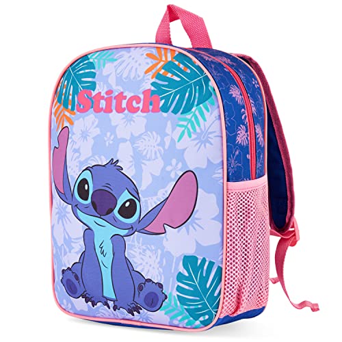 Disney Kinder Rucksack Kindergartenrucksack Mädchen Minnie Mouse Stitch Eiskönigin ELSA Backpack Rucksack Kindergarten Mädchen 3-6 Jahre Kinder Geschenke (Blau Stitch) von Disney