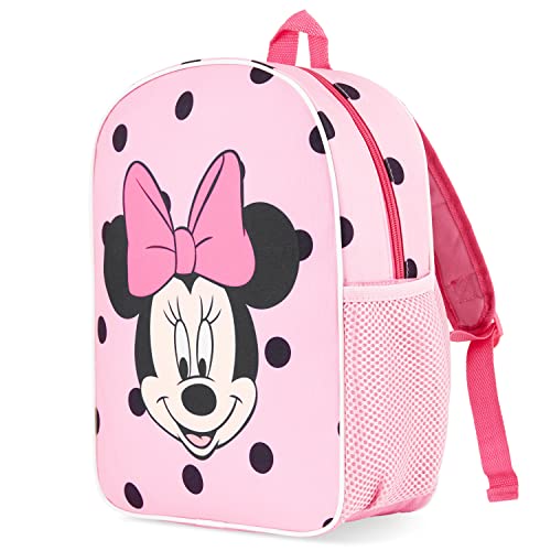 Disney Kinder Rucksack Kindergartenrucksack Mädchen Minnie Mouse Stitch Eiskönigin Elsa Backpack Rucksack Kindergarten Mädchen 3-6 Jahre Kinder Geschenke (Rosa Marie) von Disney