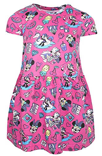 Disney - Kleid mit Minnie Maus Muster - 100% Baumwolle - Sommerkleider für Mädchen - Minnie Maus Kleid rosa - Partykleid - Minnie Maus Kleidung Kinderkostüm - Pink Doodle - Alter: 3-4 Jahre von Disney