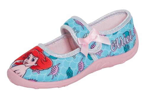 Disney Kleine Meerjungfrau-Hausschuhe für Mädchen, einfach zu befestigen, Ballett-Pumps, Ariel-Hausschuhe, blau, 26 EU von Disney