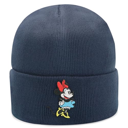 Disney Knit Beanie Wintermütze für Damen Minnie Mouse, Marineblaue Beanie, S-L von Disney