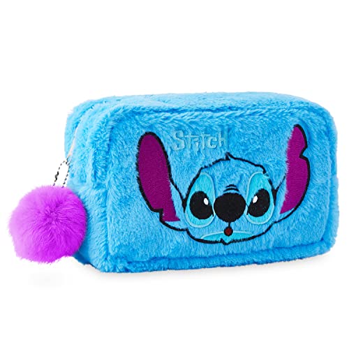 Disney Kulturtasche Damen Stitch Kosmetiktasche Kulturbeutel Damen und Teenager Mädchen Make Up Aufbewahrung Lilo und Stitch Mickey Geschenkidee (Stitch Blau) von Disney