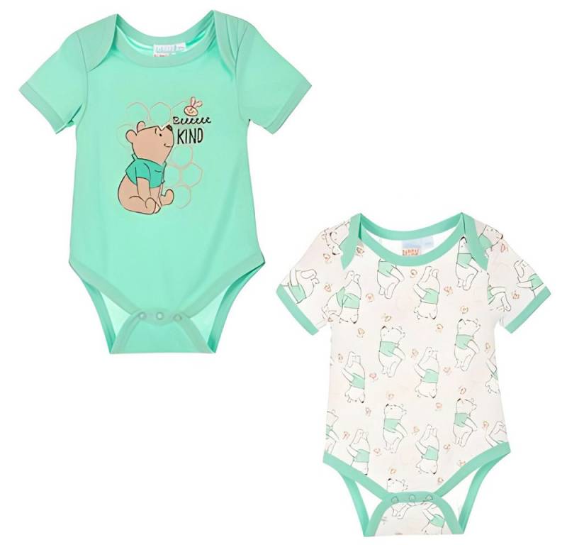 Disney Kurzarmbody Disney Winnie der Pooh Baby 2er Set kurzarm Body Strampler Gr. 68 bis 86, 100% Baumwolle von Disney