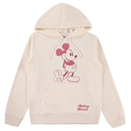 Disney Ladies Mickey Mouse Fashion Shirt Mickey Mouse Hoodie with Foil (Ivory Foil, X-Small) von Disney