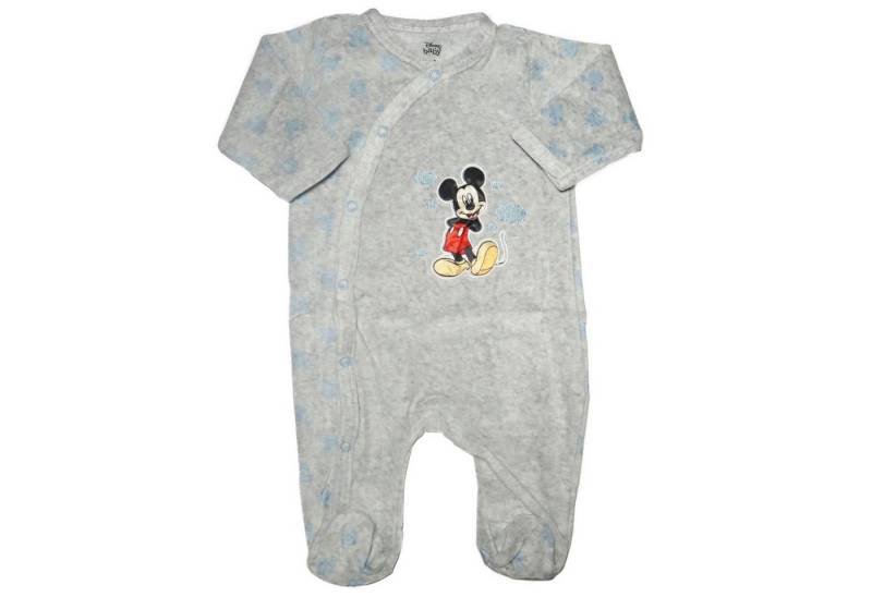 Disney Langarmwickelbody Disney Mickey Maus Baby Kleinkind Velour Strampler Einteiler Gr. 62 bis 92 von Disney