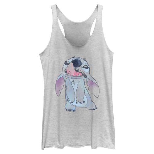 Disney Lilo Stitches Damen Racerback Tank Top, Weiß meliert, Groß von Disney