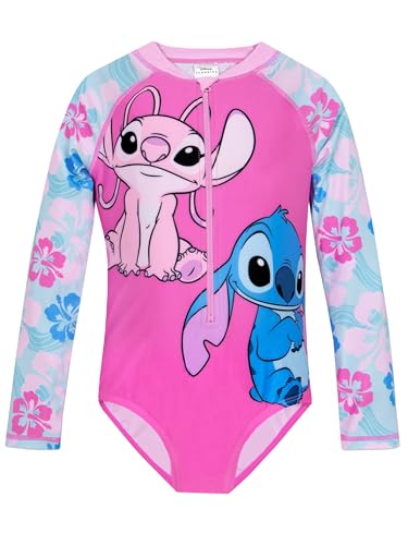 Disney Lilo and Stitch Badeanzug Kinder Mädchen | Langarm Schwimmanzug Mädchen | Stitch Badeanzug | Schwimmkleidung Kinder | Rosa 158 von Disney