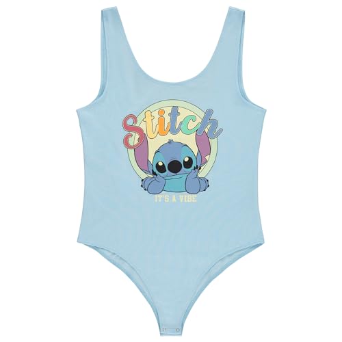 Disney Lilo and Stitch Body für Damen, klassischer Lilo und Stitch-Body mit Racerback, Tank-Top-Body, Hell, blau, M von Disney