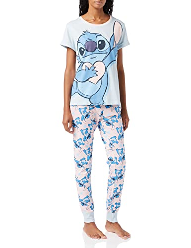 Disney Lilo and Stitch Damen-Schlafanzug aus Baumwolle, Größen 36 bis 50, offizielles Lizenzprodukt, rose, 20-22 von Disney