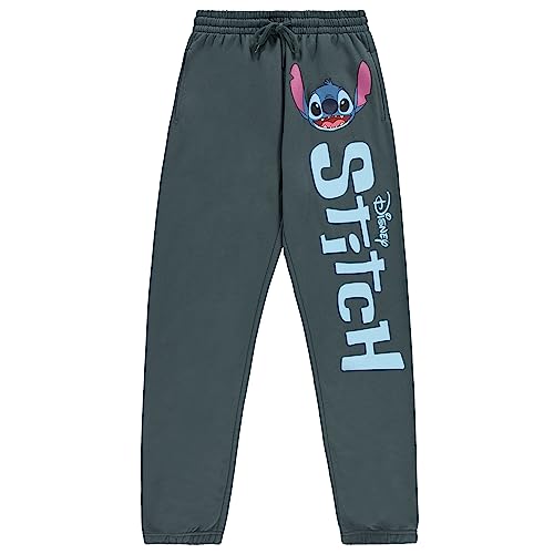 Disney Lilo and Stitch Jogginghose für Damen, Lilo and Stitch Varsity Athletic Jogger Sweatpants Lilo und Stitch Sweatpants, Dunkelgrau, Groß von Disney