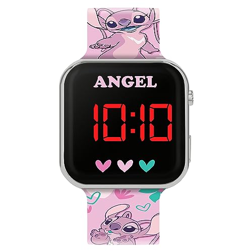 Disney Lilo and Stitch LED-Armbanduhr LAS4087, Rose, Einheitsgröße von Disney