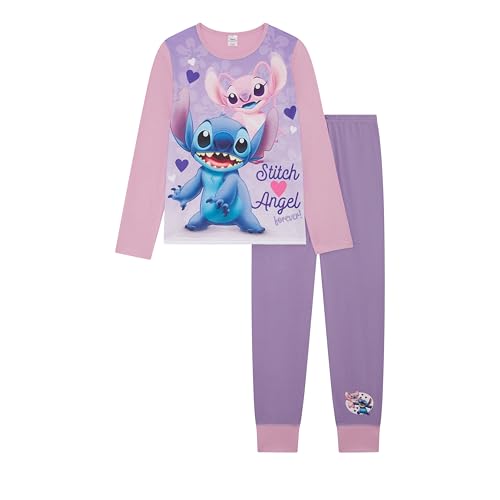Disney Lilo & Stitch 2-teiliges Mädchen-Schlafanzug-Set mit Stich und Engel, Flieder, Alter 5–12 Jahre, mehrfarbig, 5-6 Years von Disney