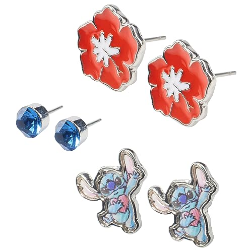 Disney Stitch Ohrringe, 3er-Set Ohrstecker Geschenkbox - Stitch Sachen für Mädchen von Disney