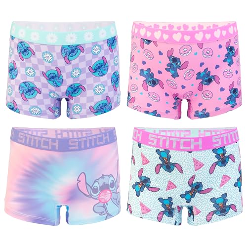 Disney Lilo & Stitch Amazon Exclusive Panties und Girlshorts für Mädchen, mit Engel, Größen 2/3T-10, 4er-Pack Althetic Girl Bxrbr, 8 von Disney