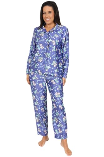 Disney Lilo & Stitch Damen und Mädchen Lang Satin Pyjama Set Zweiteiliger Schlafanzug Seide Satin, violett, 10-12 von Disney