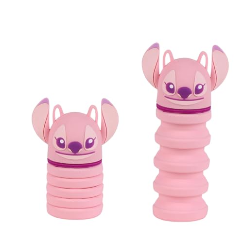 Disney Lilo und Stitch Federmäppchen, Schlampermäppchen, Ausziehbar 12,5-20 cm, Stiftehalter mit Reißverschluss, Etui, Schule, Kindergarten (Rosa) von Disney