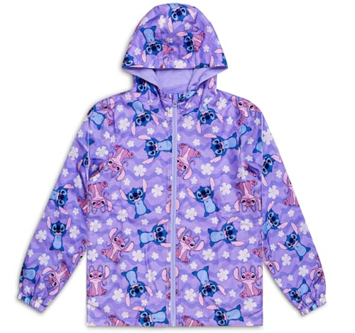 Disney Lilo & Stitch Regenmantel für Mädchen, wasserdichte Fleece-gefütterte Regenjacke mit Kapuze und Reißverschluss & Taschen, Kindergrößen 5-6 bis 11-12 Jahre, Angel & Stitch Mantel für Mädchen Disney Lilo & Stitch Regenmantel für Mädchen, wasserdichte Fleece-gefütterte Regenjacke mit Kapuze und Reißverschluss & Taschen, Kindergrößen 5-6 bis 11-12 Jahre, Angel & Stitch Mantel für Mädchen von Disney