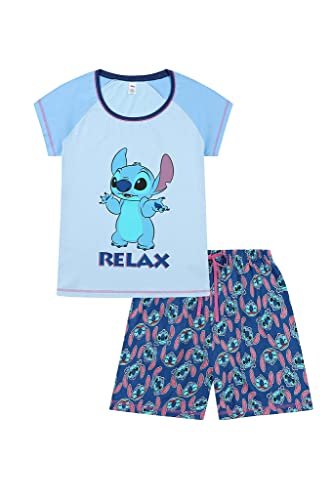 Disney Lilo & Stitch Relax Damen Pyjama-Set aus Baumwolle, kurz, blau, 8-10 von Disney