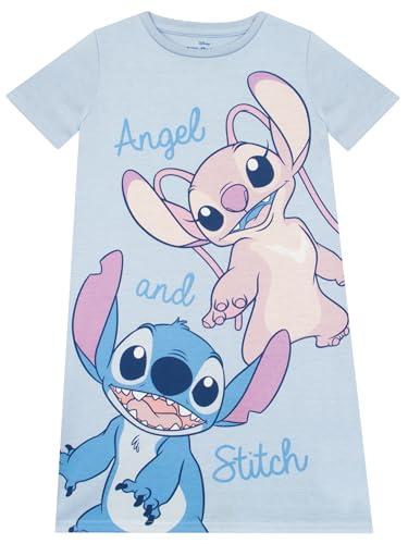Disney Lilo und Stitch Schlafanzug | Angel Nachthemd Mädchen | Offizielle Stitch Merchandise | Blau 122 von Disney