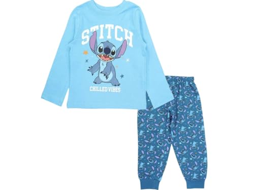 Disney Lilo und Stitch Schlafanzug Pyjama (DE/NL/SE/PL, Numerisch, 104, Regular, blau) von Disney