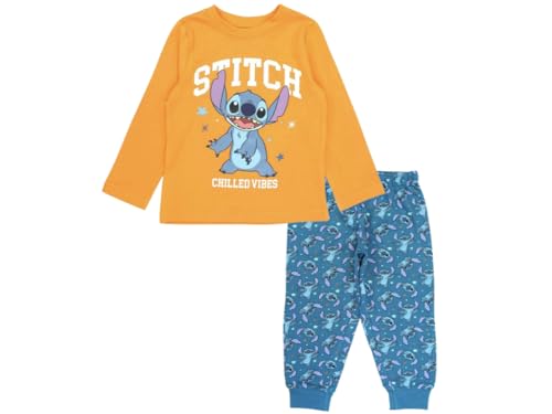 Disney Lilo und Stitch Schlafanzug Pyjama (DE/NL/SE/PL, Numerisch, 110, Regular, orange) von Disney